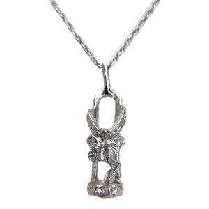 Vintage Fairy Cage Pendant Necklace Silver Tone Vial Crystal Holder Fairycore